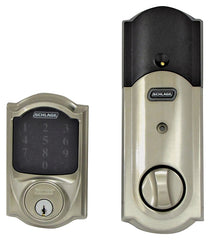 Schlage Connect Series BE469ZP V CAM 619 Electronic Dead Bolt, Satin Nickel, Residential, Grade 1 Grade, Metal, Yes