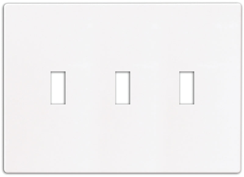 Eaton Wiring Devices PJS3W Wallplate, 4-7/8 in L, 6-3/4 in W, 3 -Gang, Polycarbonate, White, High-Gloss