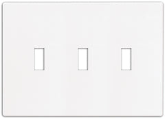Eaton Wiring Devices PJS3W Wallplate, 4-7/8 in L, 6-3/4 in W, 3 -Gang, Polycarbonate, White, High-Gloss