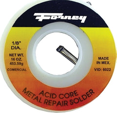 Forney 38102 Solder, 8 oz, Solid, Silver/White, 491 deg F Melting Point