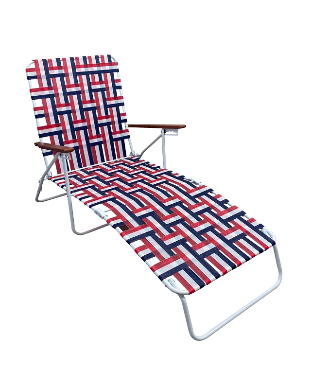 Seasonal Trends AC4012-RED Folding Web Lounge Chair, 25.20 in W, 66.93 in D, 35.04 in H, 300 lbs Capacity