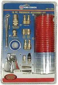 King Canada K-1620 Pneumatic Accessory Kit, Aluminum