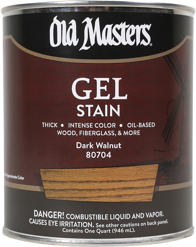 Old Masters 80704 Gel Stain, Dark Walnut, Liquid, 1 qt, Can