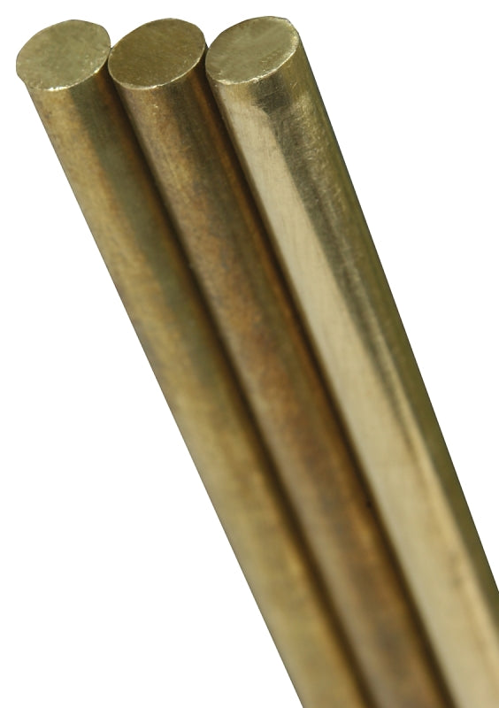 K & S 1163 Decorative Metal Rod, 5/32 in Dia, 36 in L, 260 Brass, 260 Grade