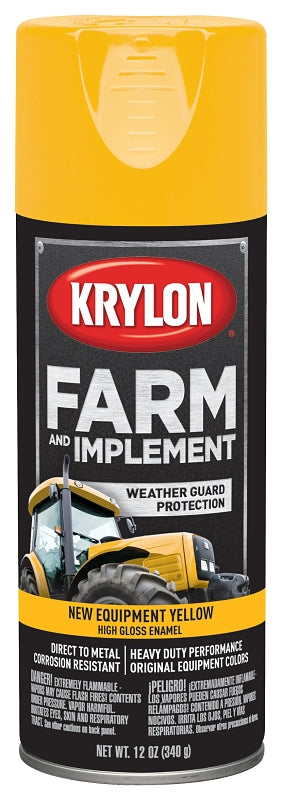 Krylon K01944000 Farm Equipment Spray, High-Gloss, Old Equipment CAT Yellow, 12 oz