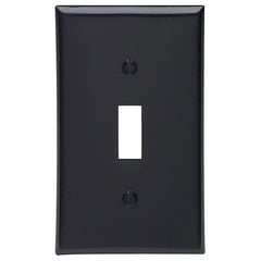 Leviton 015-80701-00E Wallplate, 4-1/2 in L, 2-3/4 in W, 1 -Gang, Nylon, Black, Smooth