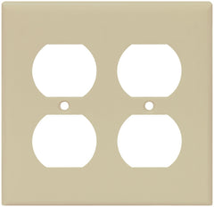 Eaton Wiring Devices 2150V-BOX Receptacle Wallplate, 4-1/2 in L, 4-9/16 in W, 2 -Gang, Thermoset, Ivory