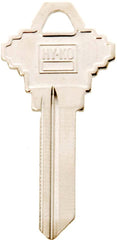 Hy-Ko 11010SC10 Key Blank, Brass, Nickel, For: Schlage Cabinet, House Locks and Padlocks