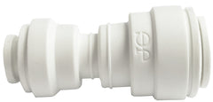 John Guest PP201208WP Reducing Pipe Union Connector, 3/8 x 1/4 in, Plastic/Polypropylene, 60 to 150 psi Pressure