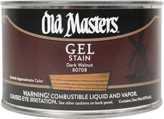 Old Masters 80708 Gel Stain, Dark Walnut, Liquid, 1 pt, Can