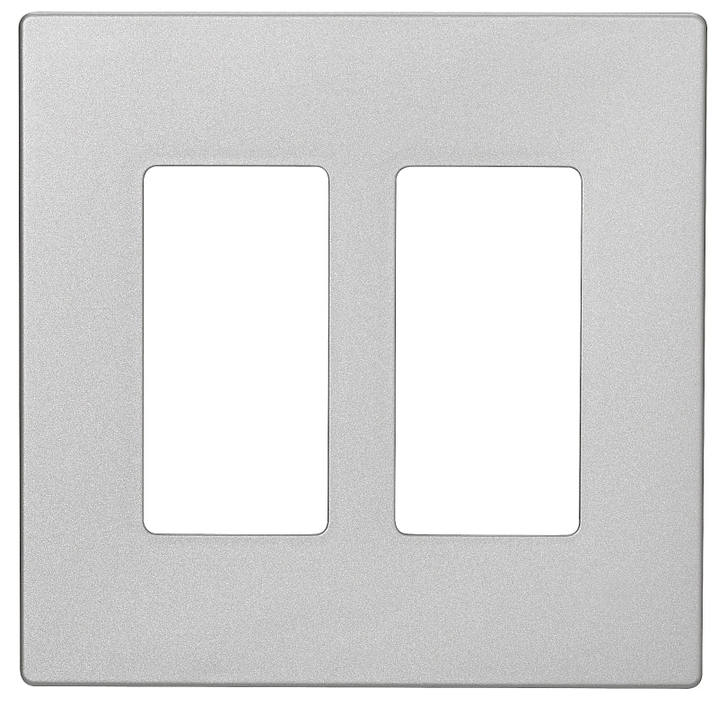 Eaton Cooper Wiring PJ PJS262SG-SP-L Wallplate, 4.87 in L, 4.94 in W, 2 -Gang, Polycarbonate, Silver Granite