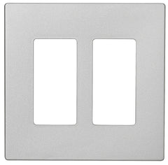 Eaton Cooper Wiring PJ PJS262SG-SP-L Wallplate, 4.87 in L, 4.94 in W, 2 -Gang, Polycarbonate, Silver Granite