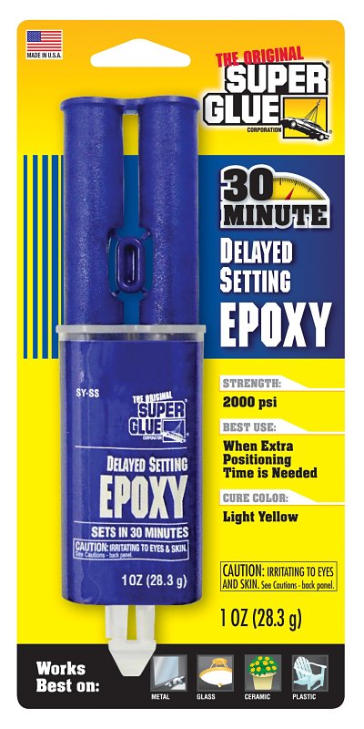 Superglue Corp SY-SS Epoxy Adhesive, Light Yellow, Liquid, 1 oz, Syringe