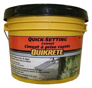 Quikrete 124012 Quick-Setting Cement, Gray/Gray Brown, Granular, 4.5 kg Pail