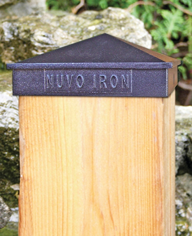 Nuvo Iron PCP13 Post Cap, 4-1/2 in L, 4-1/2 in W, Aluminum, Black