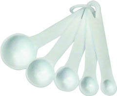 Chef Craft 20434 Measuring Spoon Set, Metric Graduation, Plastic, White