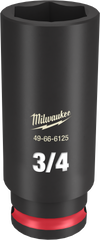 Milwaukee SHOCKWAVE Impact Duty Series 49-66-6125 Deep Impact Socket, 3/4 in Socket, 3/8 in Drive, Square Drive