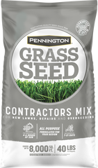 Pennington 100544318 Grass Seed, Contractors Mix, 40 lb Bag