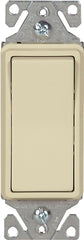 Eaton Wiring Devices 7500 7513V-BOX Rocker Switch, 15 A, 120/277 V, 3-Way, Lead Wire Terminal, Ivory