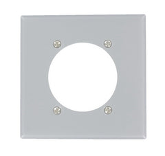 Leviton S701-GY Single Receptacle Wallplate, 4-1/2 in L, 4-9/16 in W, 2 -Gang, Steel, Aluminum, Flush Mounting