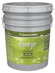 General Paint Breeze 70-010-20 Exterior Paint, Flat, White, 5 gal Pail