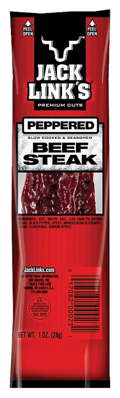 Jack Link's 02028 Beef Steak, Peppered Flavor, 1 oz Bag