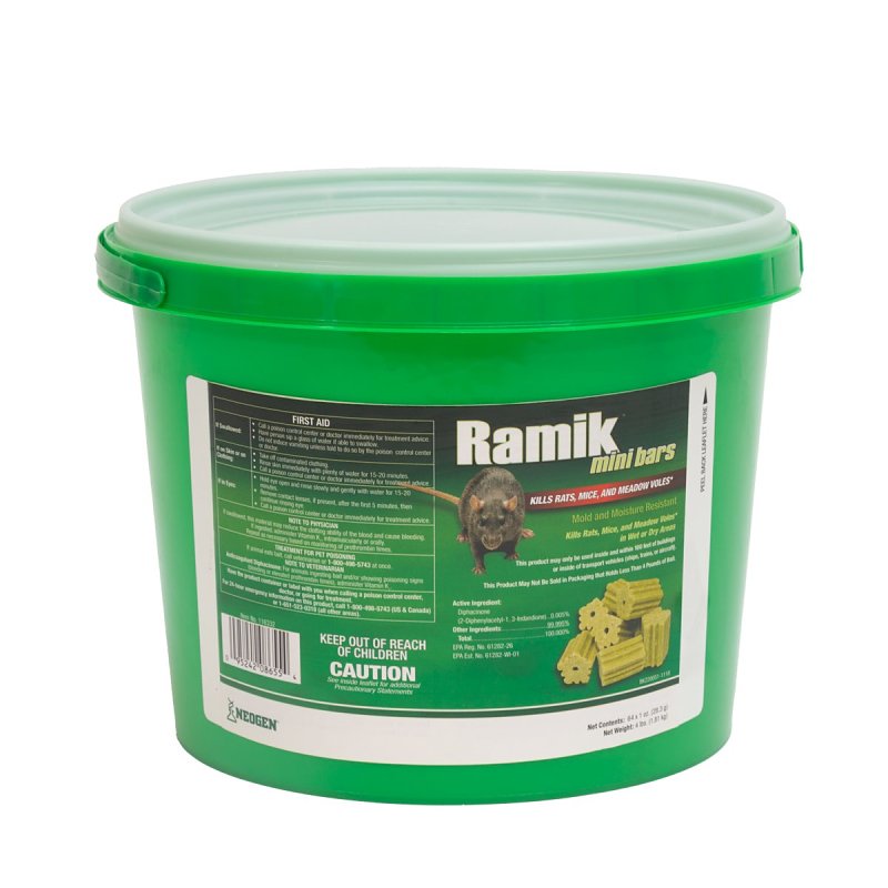 Ramik 116332 Mini Bar Rat and Mouse Poison, Solid, 4 lb Pail