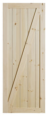 Colonial Elegance Chalet RDCHA-33/RDC38-33 Barn Door, 33 in W Door, 84 in H Door, Pine Door, Natural Door