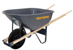 True Temper R625 Wheelbarrow, 6 cu-ft Volume, Steel, 1-Wheel, Tube Wheel