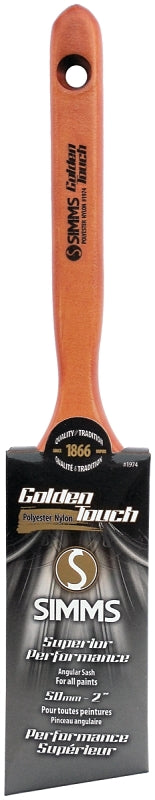 Golden Touch Superior Performance 1974-50 Angular Sash Brush, 2 in W, 2-5/8 in L Bristle, Nylon/Polyester Bristle
