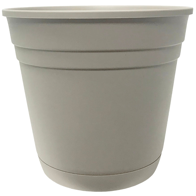 Southern Patio RN1207TA Riverland Planter, 13-5/8 in W, 13-5/8 in D, Round, Plastic, Oxford Tan