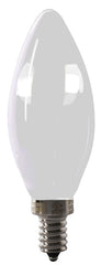Feit Electric BPCTF60/950CA/FIL/2 LED Bulb, Decorative, B10 Lamp, 60 W Equivalent, E12 Lamp Base, Dimmable, Frosted