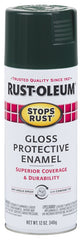 Stops Rust 7733830 Rust Preventative Spray Paint, Gloss, Dark Hunter Green, 12 oz, Can