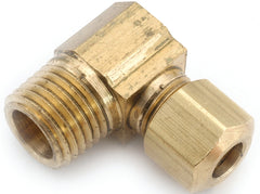 Anderson Metals 750069-0402 Tube to Pipe Elbow, 1/4 x 1/8 in, 90 deg Angle, Brass, 300 psi Pressure