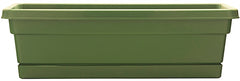 Southern Patio Rolled Rim WB2412OG Window Box Planter, 8 in W, 23-3/4 in D, Dynamic Design, Polyresin, Olive Green