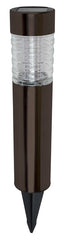 Boston Harbor Solar Bollard Light, Ni-Mh Battery, AA Battery, 2-Lamp, Metal and Glass Fixture, Bronze