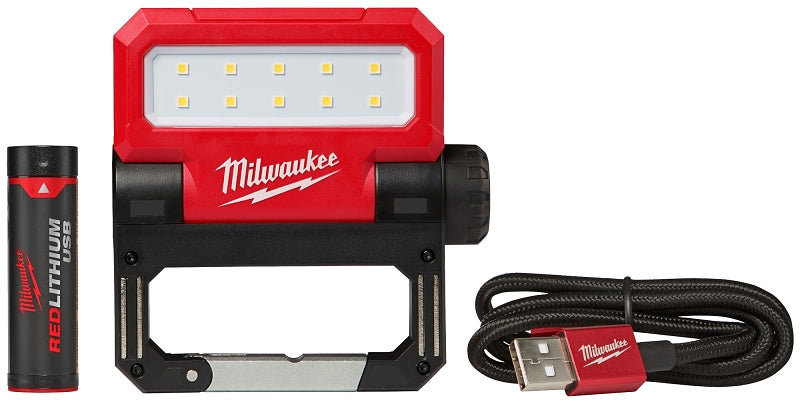 Milwaukee ROVER 2114-21 Flood Light, 10-Lamp, LED Lamp, White Light, 550 Lumens, Plastic Fixture