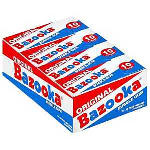 Bazooka 569618 Chewing Gum, Blue Raspberry, 2.11 oz Pack