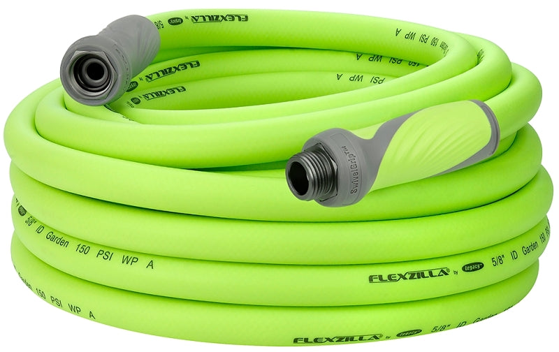Flexzilla SwivelGrip HFZG550YWS-N Garden Hose, 5/8 in, 50 ft L, GHT, Polymer, Green