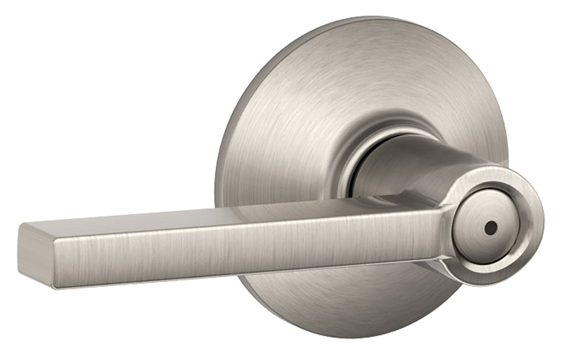 Schlage F Series F40VLAT619 Privacy Lever, Mechanical Lock, Satin Nickel, Lever Handle, Metal, Residential