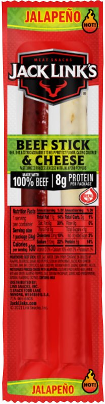 Jack Link's 01040 Snack, Stick, Beef, Cheese, 1.2 oz