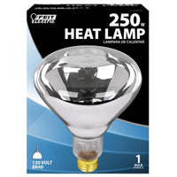 Feit Electric 250R40/1 Incandescent Reflector Heat Bulb, 250 W, R40 Lamp, E26 Medium Lamp Base, 2200 Lumens, Clear Lamp