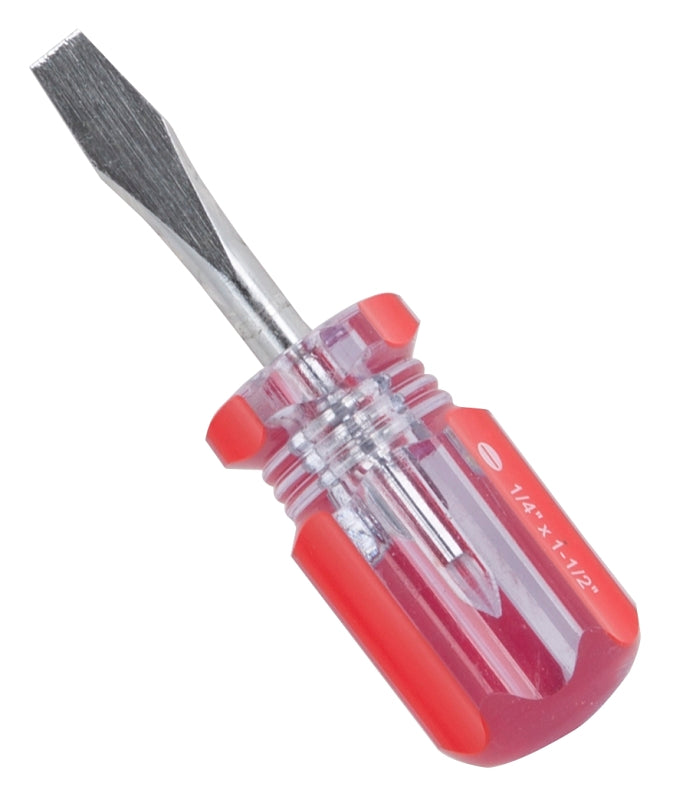 Vulcan Screwdriver, 1/4 in Drive, Slotted Drive, 3-1/4 in OAL, 1-1/2 in L Shank, Plastic Handle