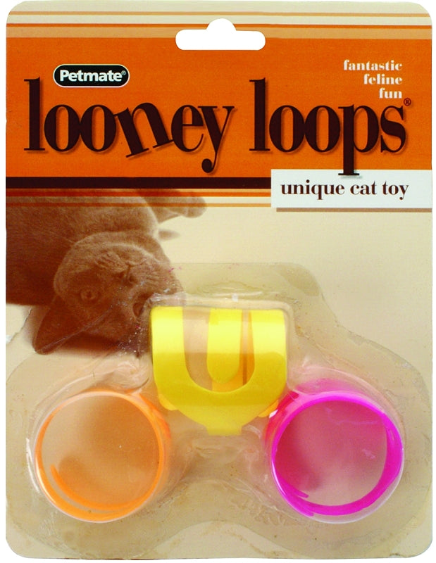 Petmate Looney Loops 26333 Cat Toy, Plastic, Bright Neon