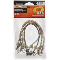 Keeper 06051 Bungee Cord, 10 in L, Rubber, Hook End