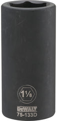 DeWALT DWMT75133OSP Impact Socket, 1-1/8 in Socket, 3/4 in Drive, 6-Point, CR-440 Steel, Black Oxide