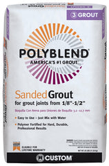 CUSTOM Polyblend PBG11525 Sanded Grout, Powder, Characteristic, Platinum, 25 lb Bag