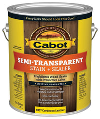 Cabot 140.0000337.007 Deck and Siding Stain, Cordovan Brown, Liquid, 1 gal