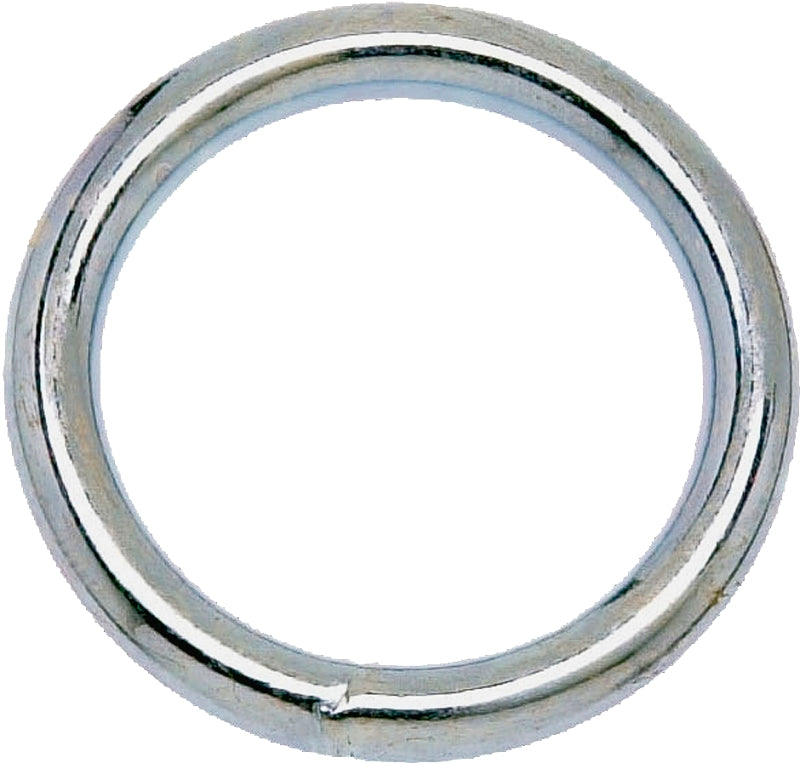 Campbell T7665042 Welded Ring, 200 lb Working Load, 1-1/2 in ID Dia Ring, #3 Chain, Steel, Nickel-Plated