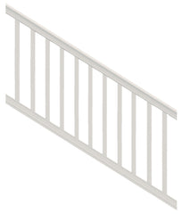 Xpanse Premier 73012466 Stair Rail Kit with Baluster, 6 ft L Actual, Square Profile, Polymer, White
